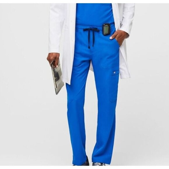 NWT FIGS Cairo Cargo Scrub Pants Royal Blue Men's Size XL - Picture 1 of 7